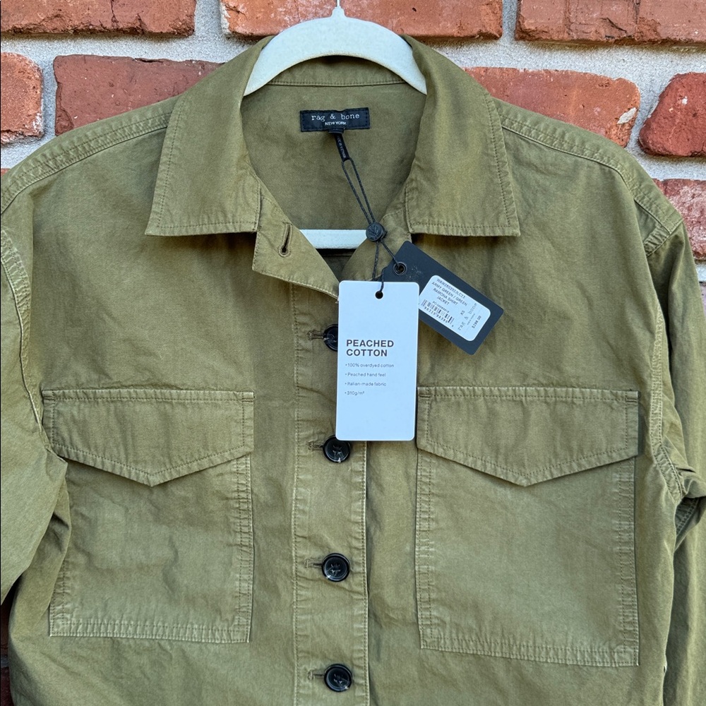 Rag & Bone NWT Ramona Shirt Jacket Army Green Pockets Button Oversized Boxy XS